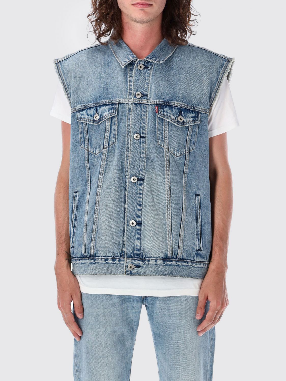 Relaxed Trucker denim vest - Blue
