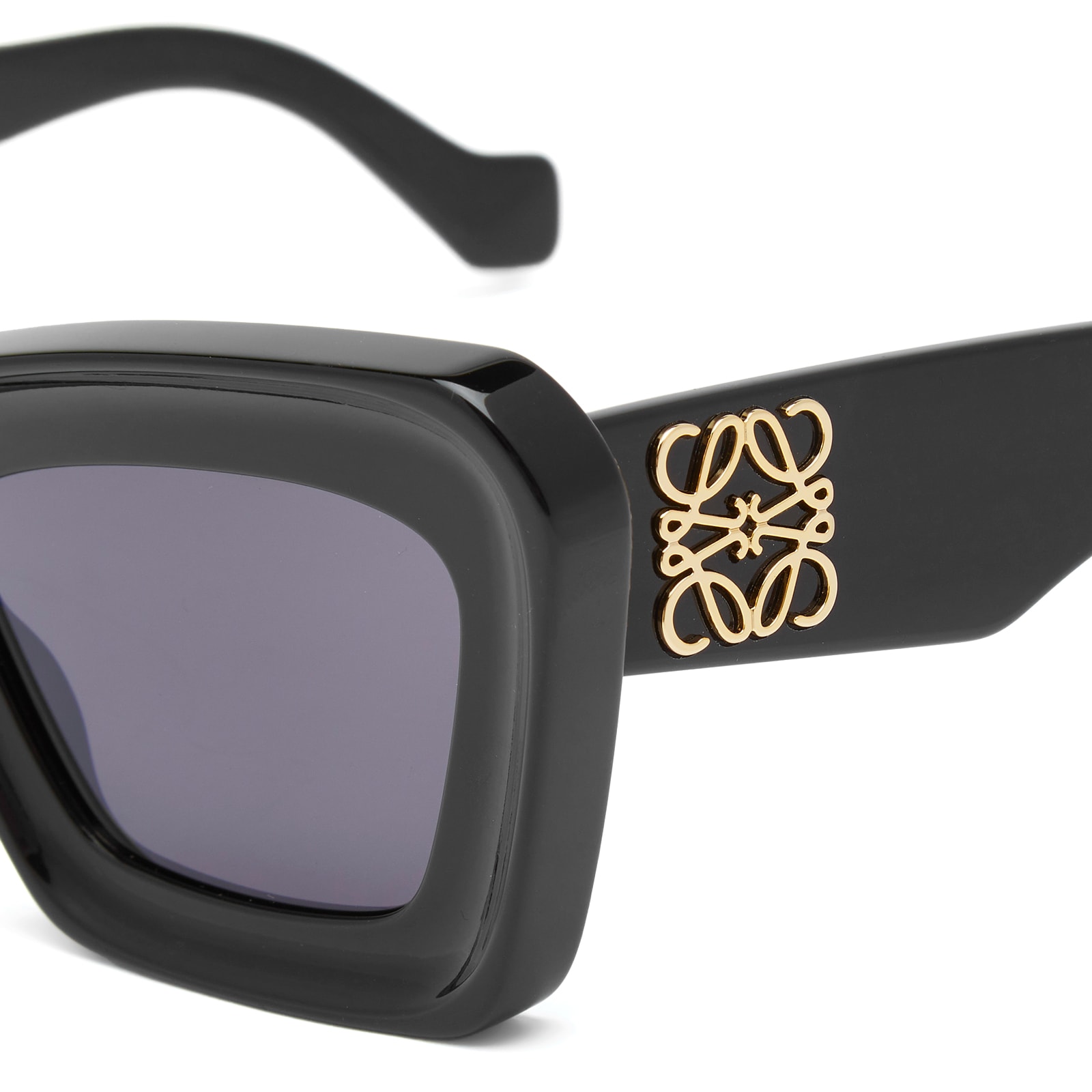 Women's Loewe Cat Eye Sunglasses in Shiny Black/Smoke 