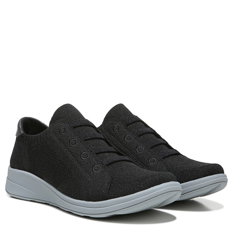Women's Golden Knit Slip On Sneakers (Silver Black)
