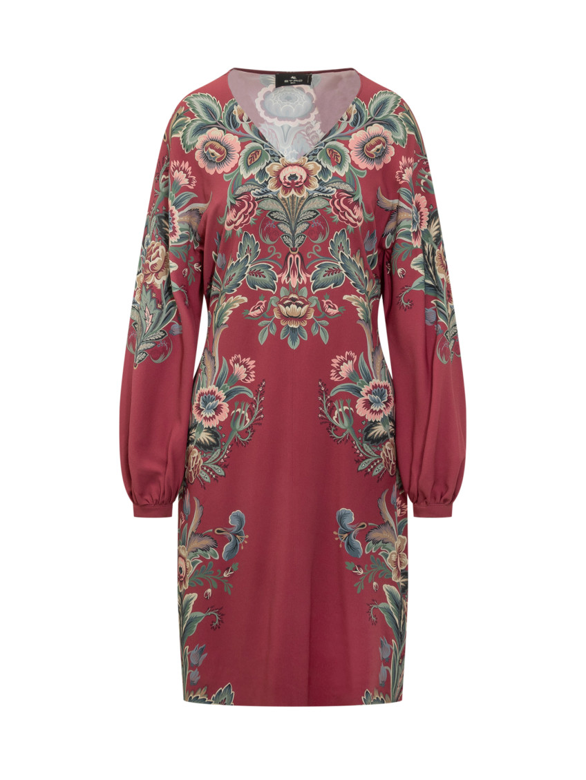 Etro - floral embroidered knee-length dre