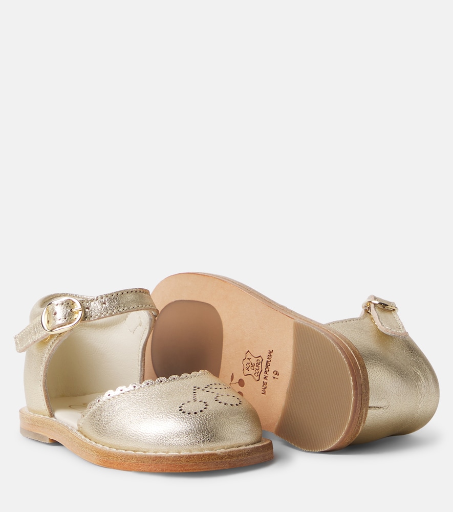 Baby Luna metallic leather sandals