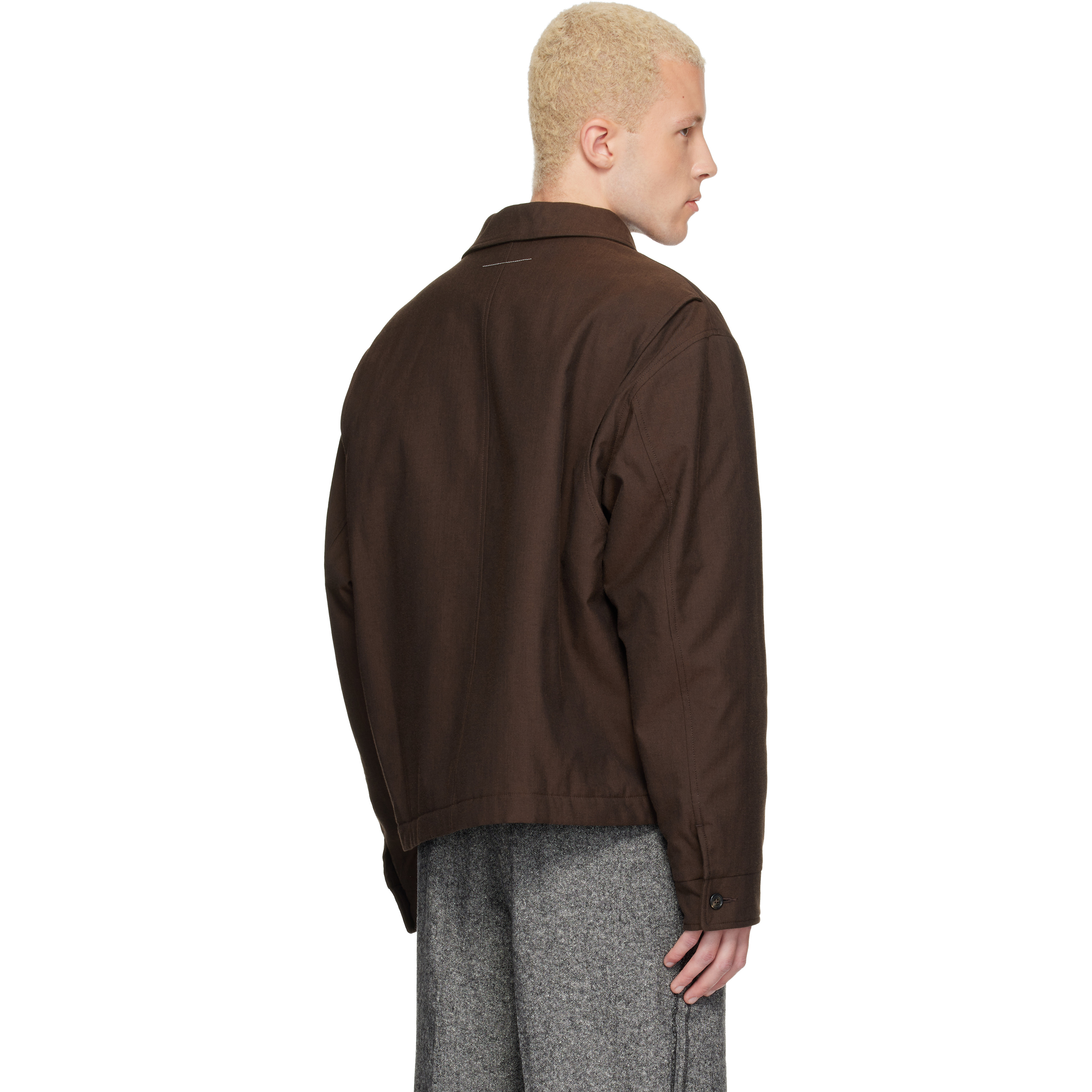 Brown Insulated Cotton Wool Jacket
