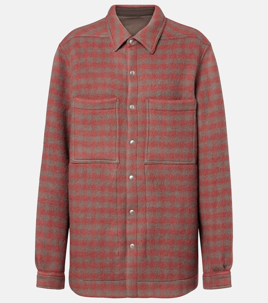 Checked virgin wool overshirt
