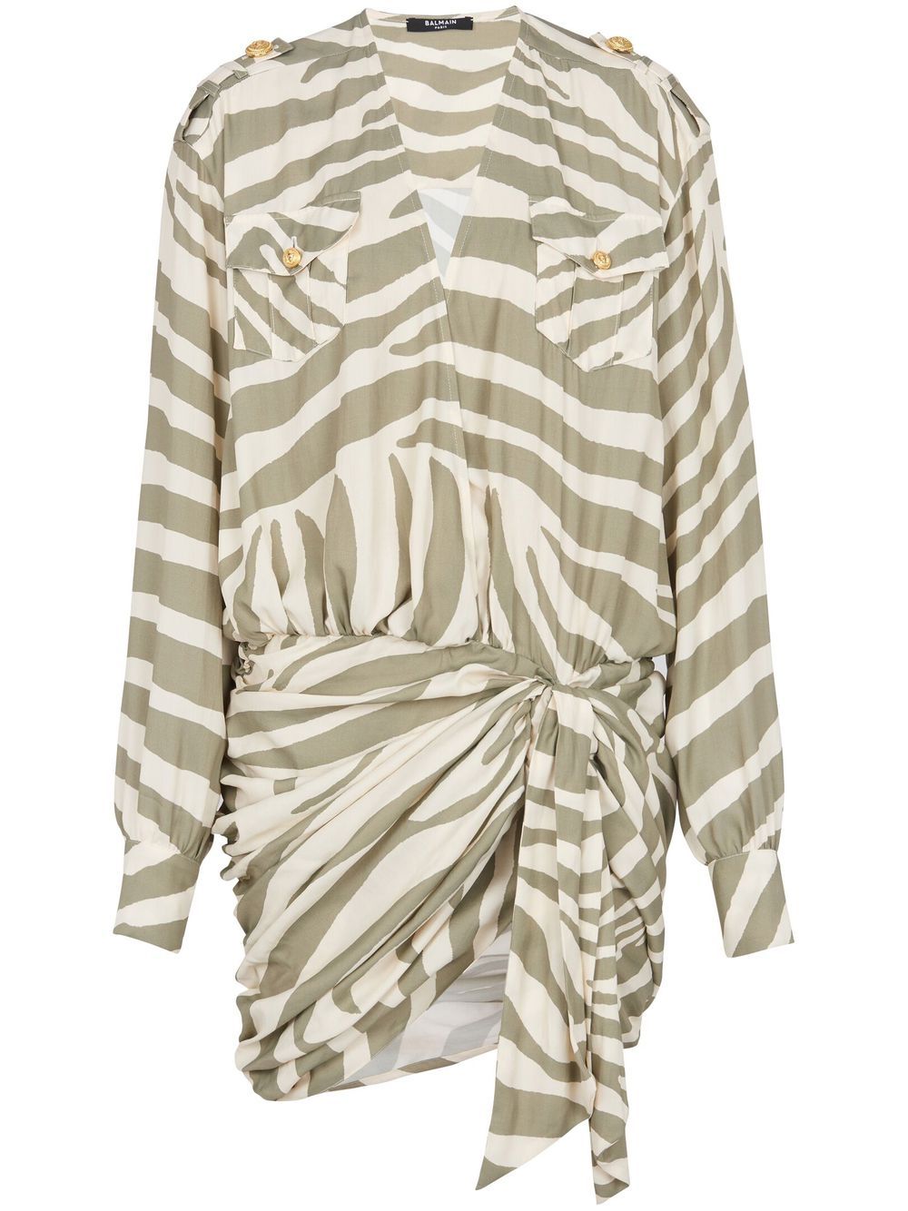 Animal-print shirt dress - Neutrals