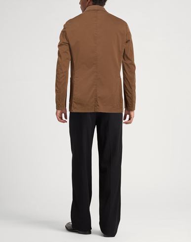 Man Blazer Brown Size 40 Cotton, Silk, Elastane