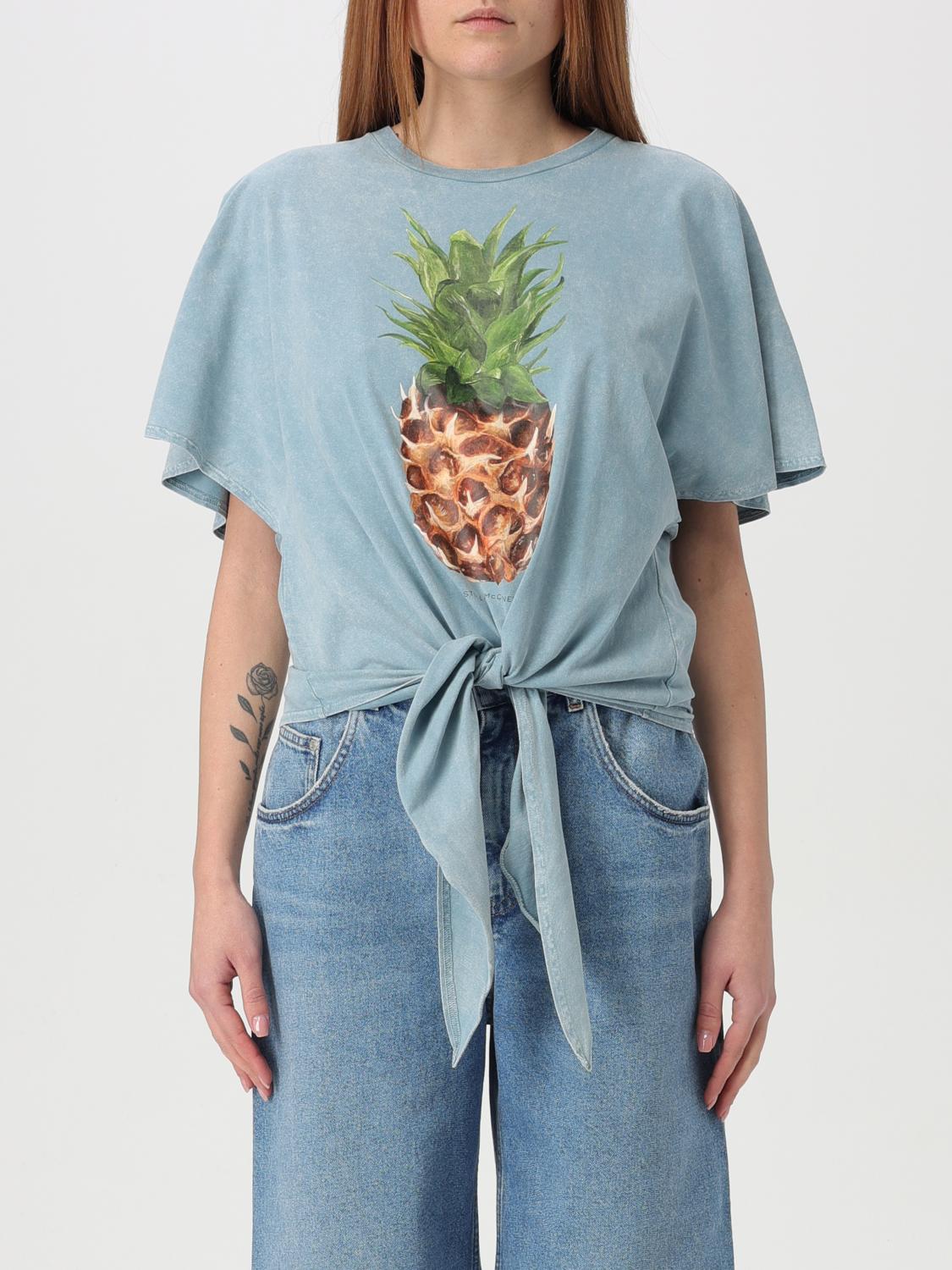 Pineapple-print cotton T-shirt - Blue