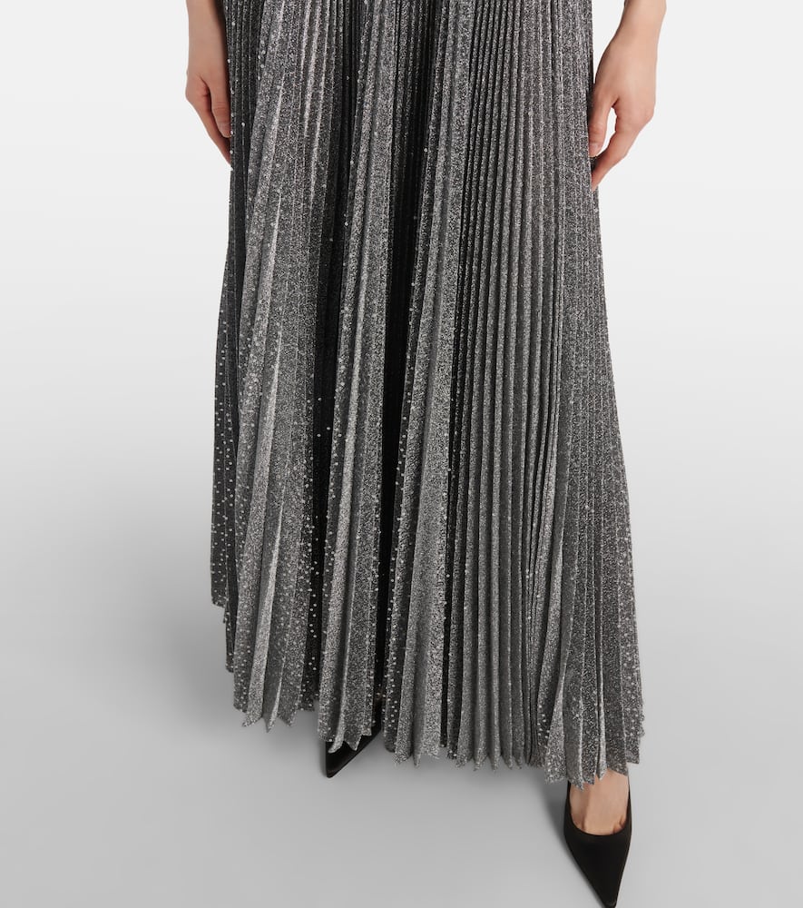 Metallic plissé cocktail dress
