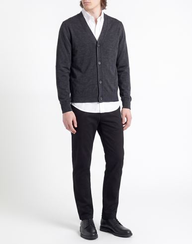 Man Cardigan Grey Size 44 Merino Wool