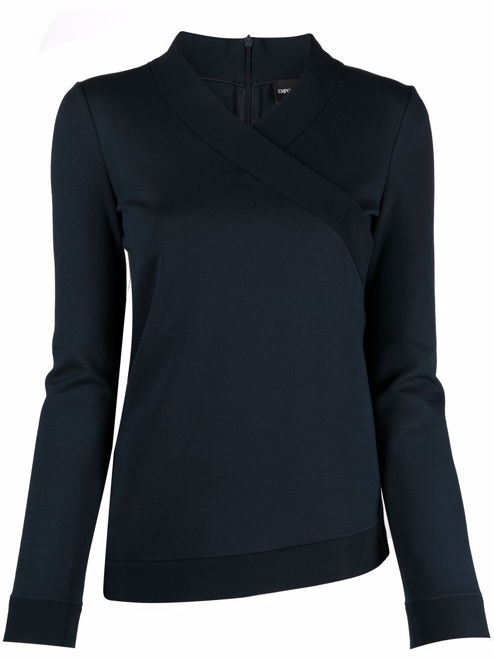Wrap-neckline jumper - Blue