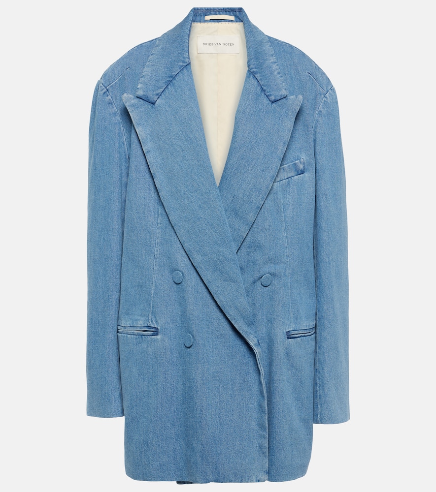 Oversized denim blazer