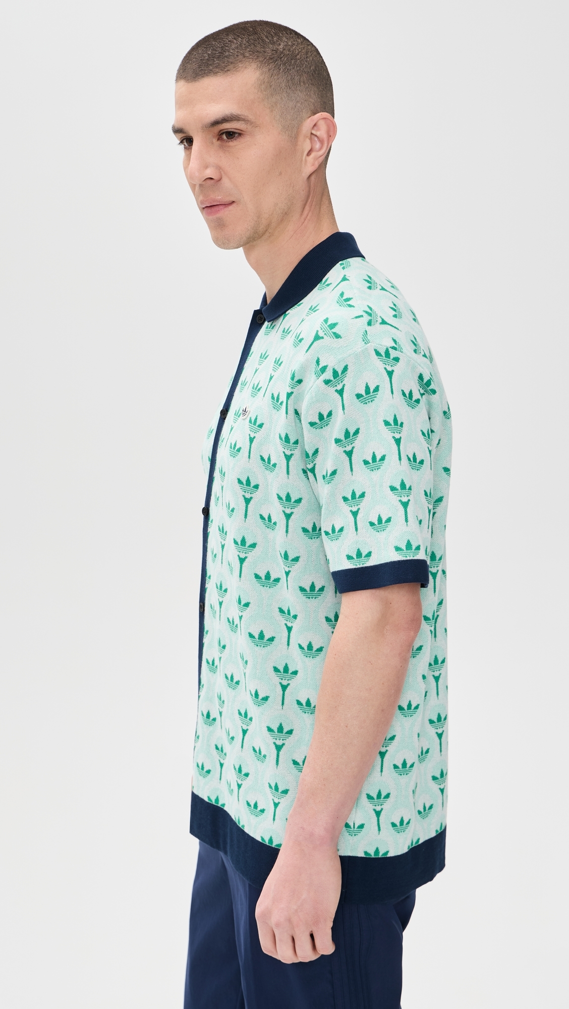 Originals Knit Polo White/Clear Mint/Court Green