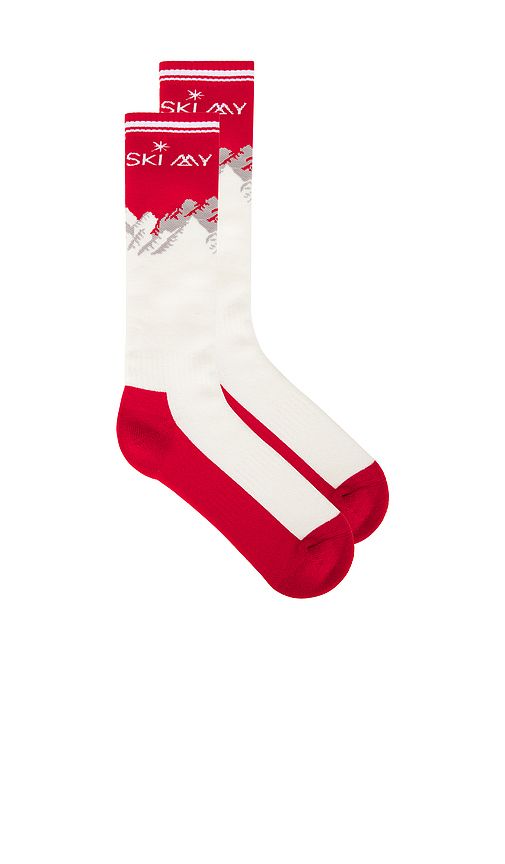 My Sunday Ski Merino Ski Socks in Red,White. 1. Also
