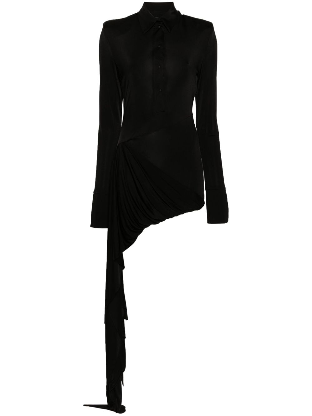 Long-sleeve asymmetric dress - Black