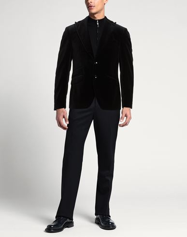 Man Blazer Black Size 38 Cotton