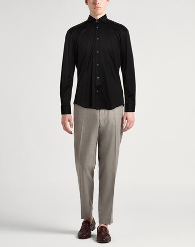 Man Shirt Black Size 42 Cotton