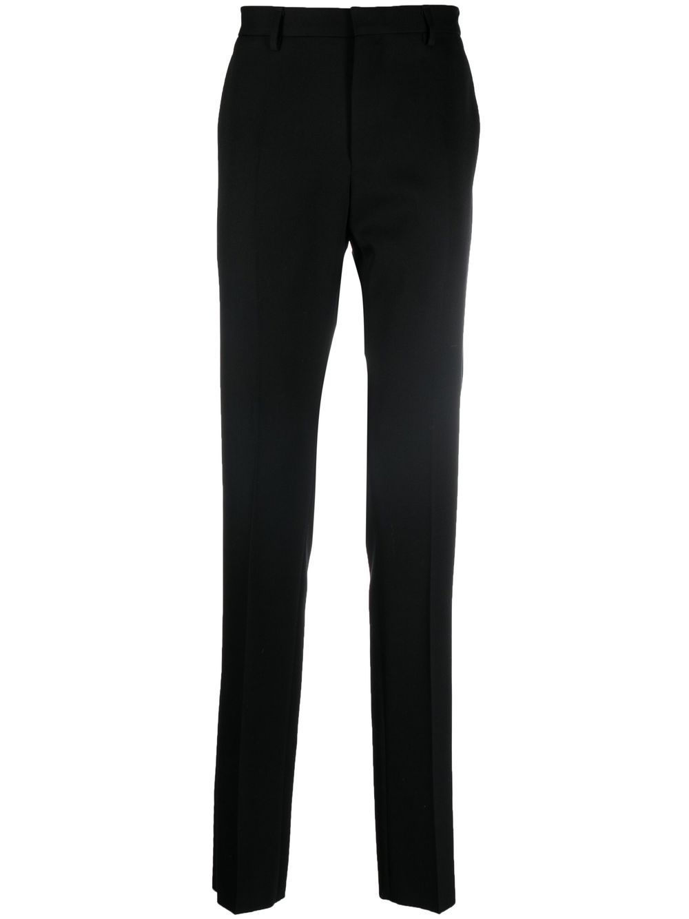 Straight-leg tailored wool trousers - Black