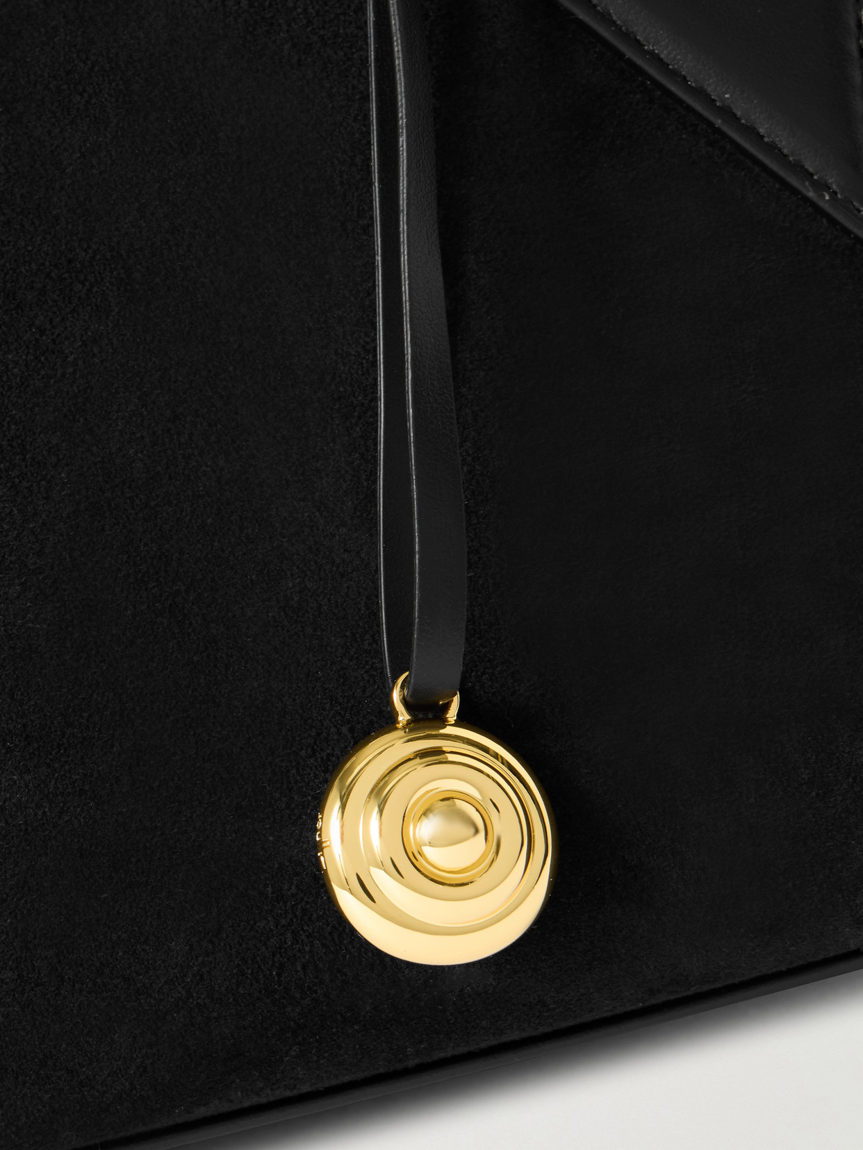 Sprout Micro Embellished Leather-trimmed Suede Tote - Black