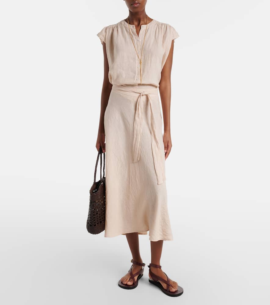 Malina linen midi skirt