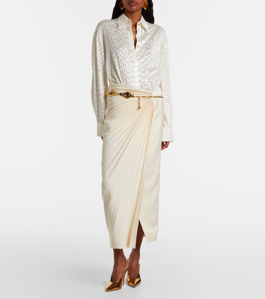 Pleated midi skirt