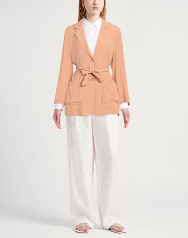 Semicouture Woman Blazer Sand Size 4 Acetate, Silk