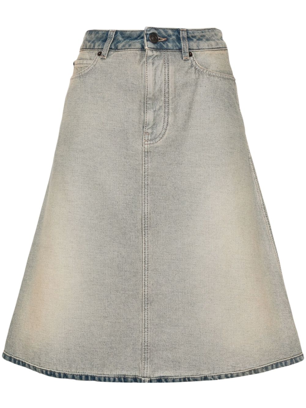 Denim short skirt - Neutrals