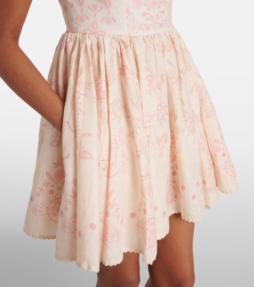 Hierbabuena Floritura linen minidress