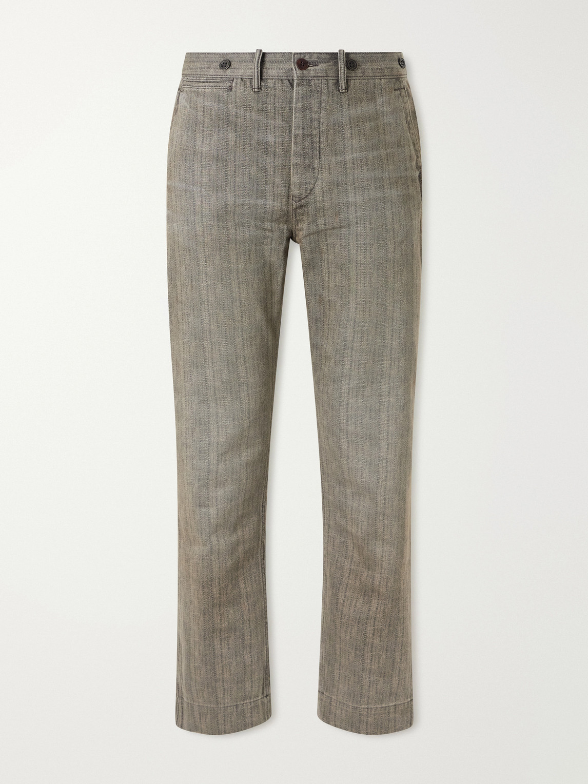 Stanton Straight-Leg Striped Cotton-Twill Trousers