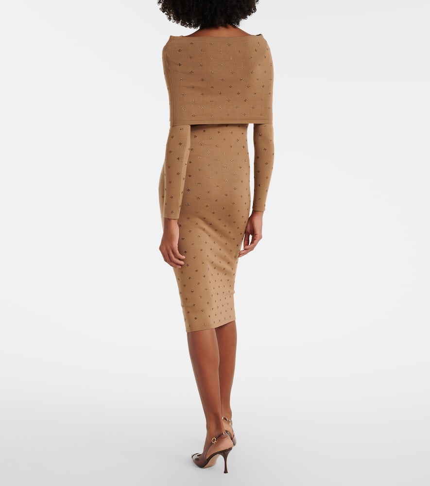 Adatti embellished wool-blend midi dress