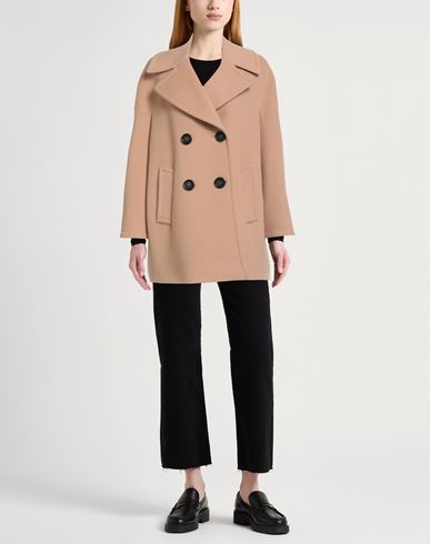 Icons Woman Coat Beige Size 12 Wool, Polyamide