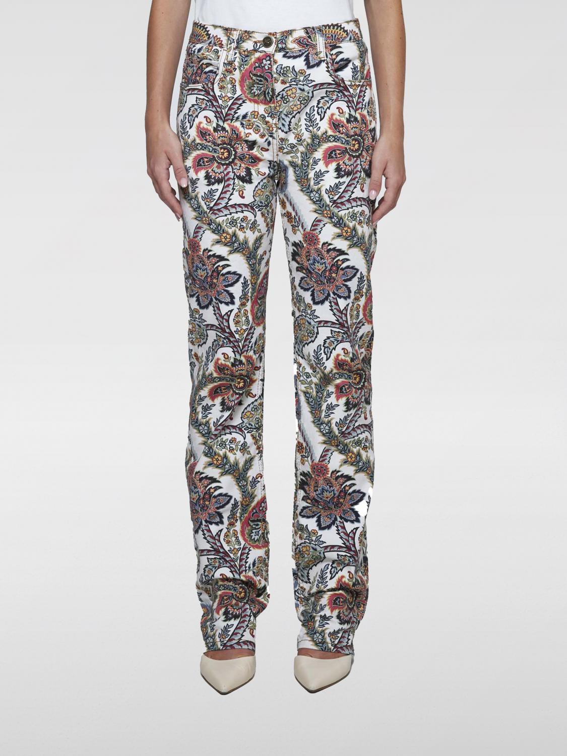 Paisley-print straight-leg jeans - White