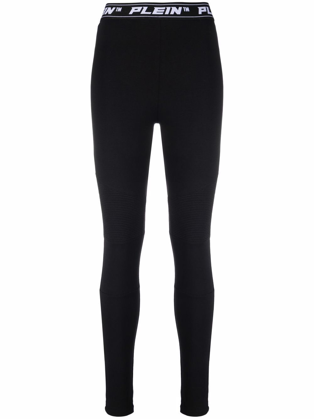 Logo-waistband leggings - Black