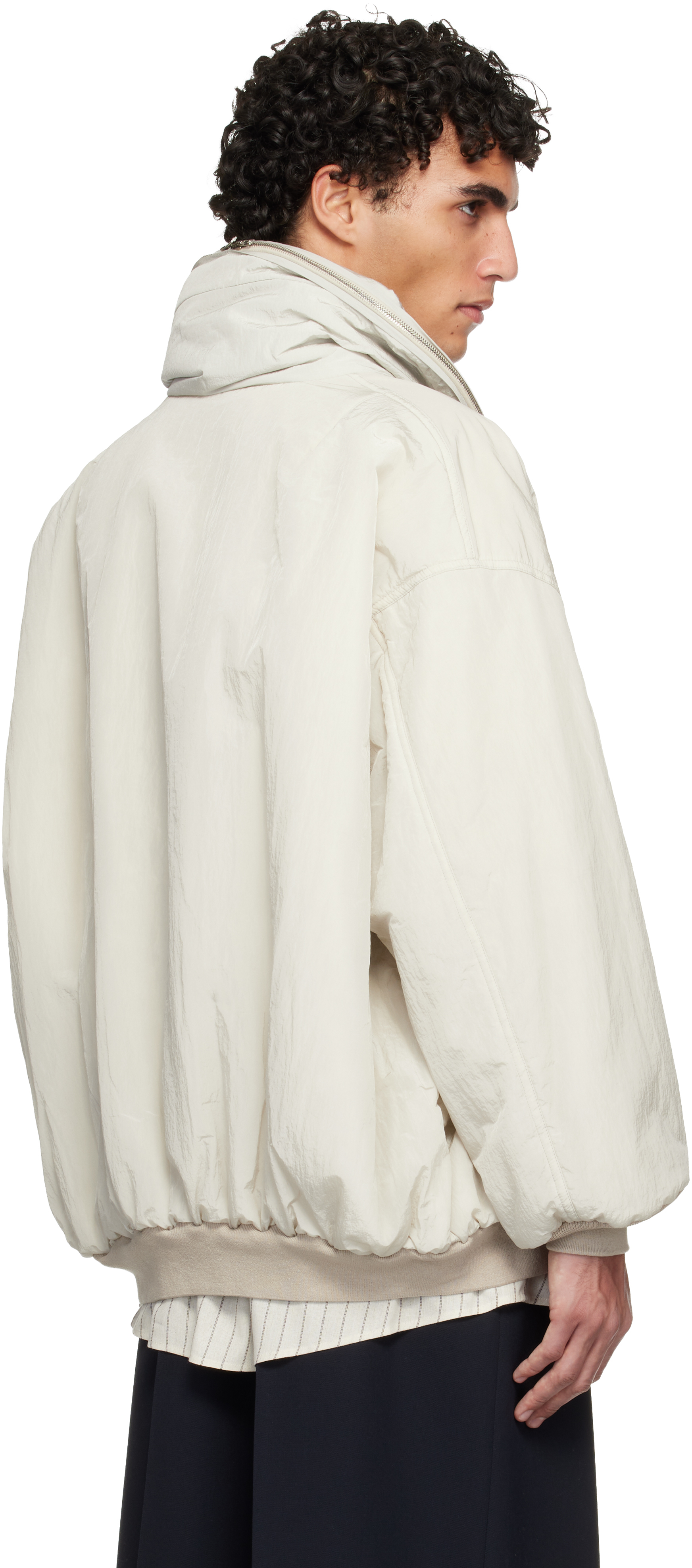 Off-White Crinkled Bomber Jacket