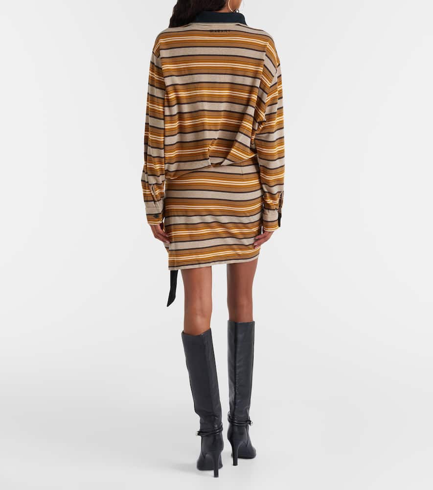 Isea striped cotton piqué polo dress