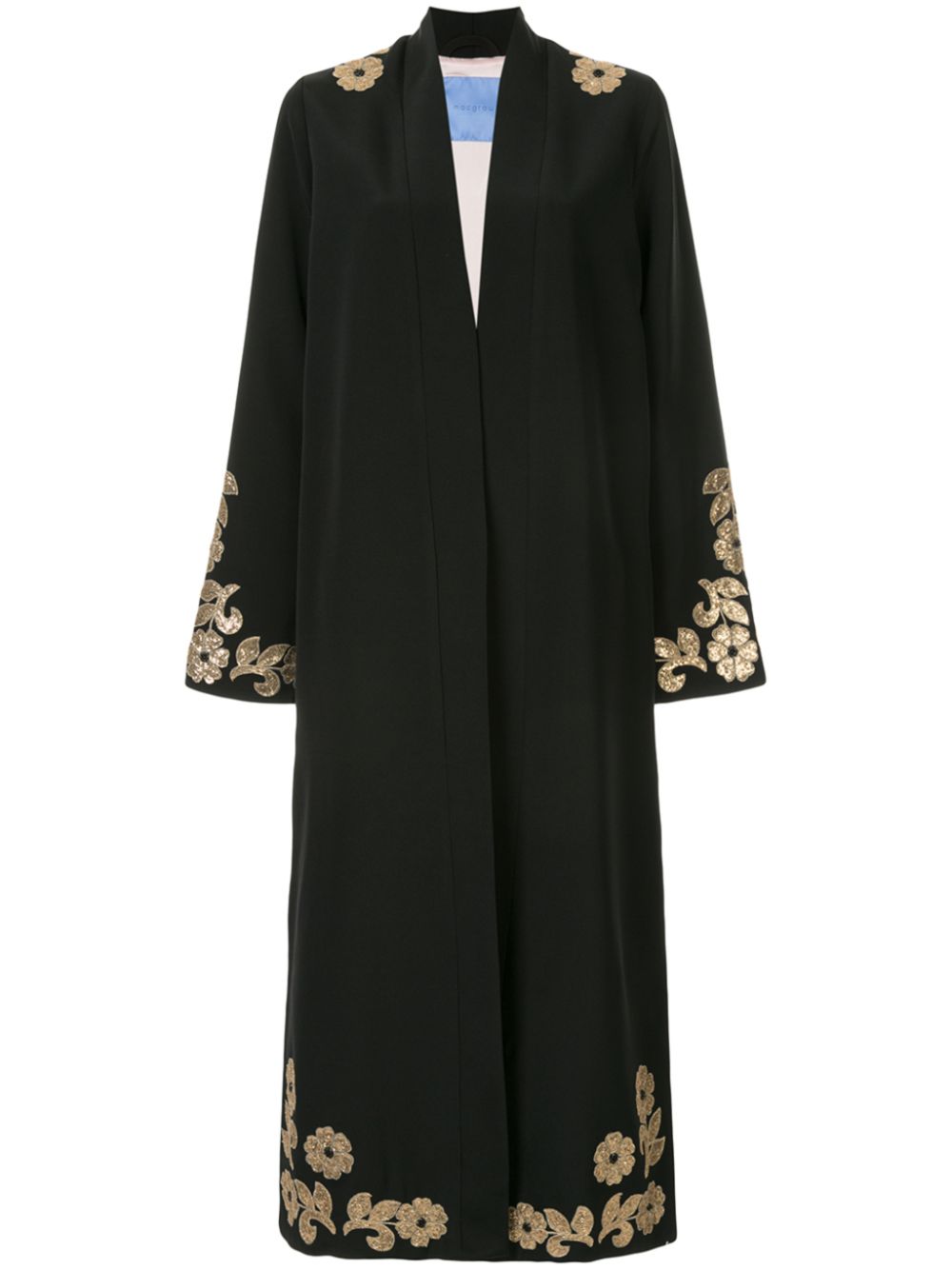 Whiskey embellished robe coat - Black