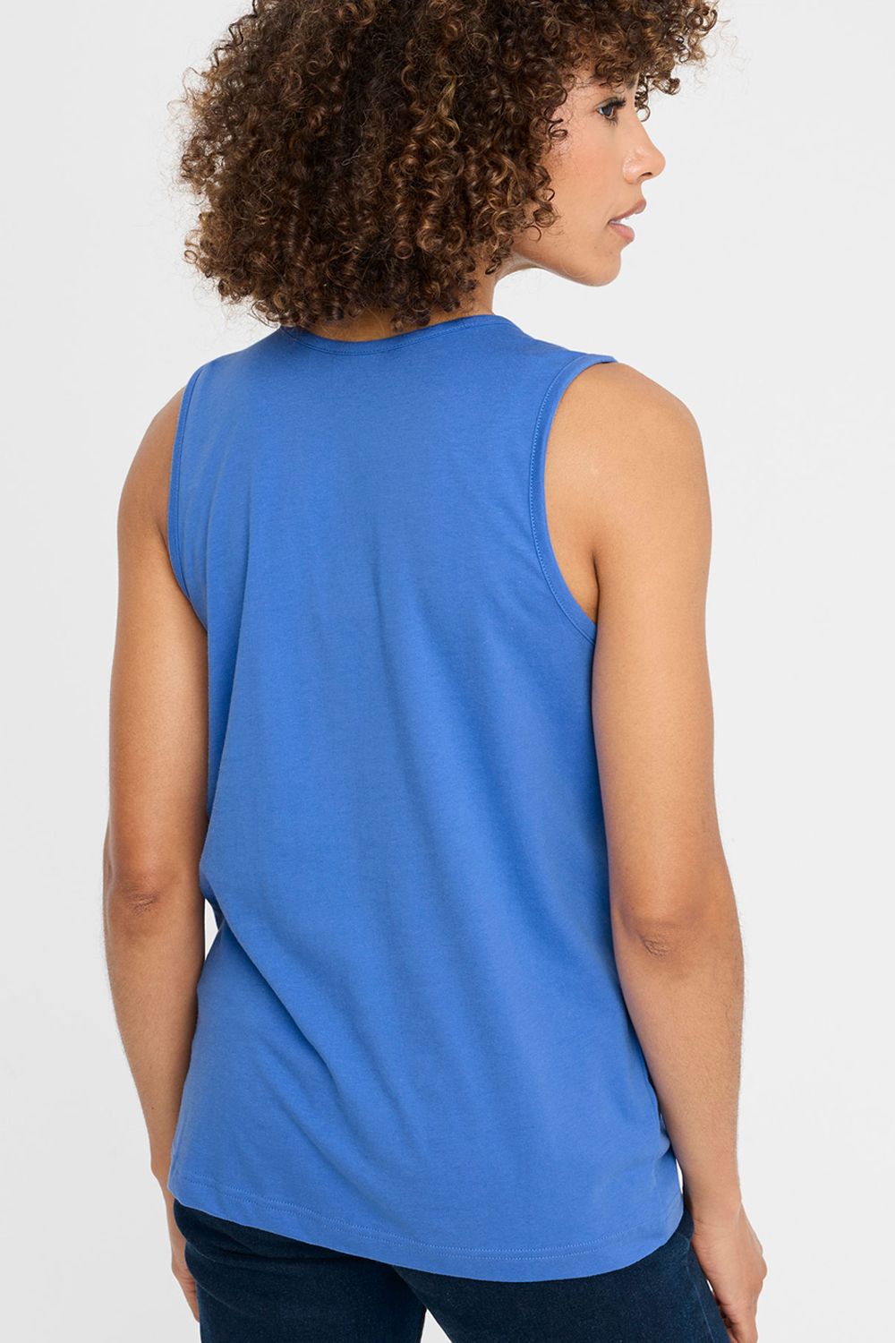 Cotton Traders Women's Vest Top in Mid Blue