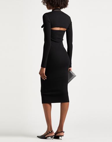 Woman Midi dress Black Size 6 Cotton, Elastane