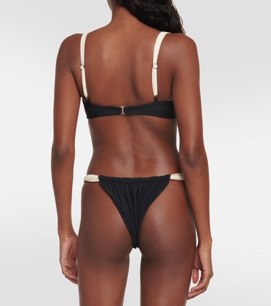 Faux-suede bikini top