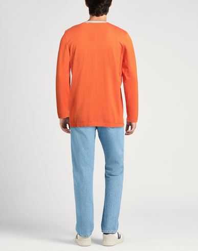 Man Sweater Orange Size L Cotton, Cashmere