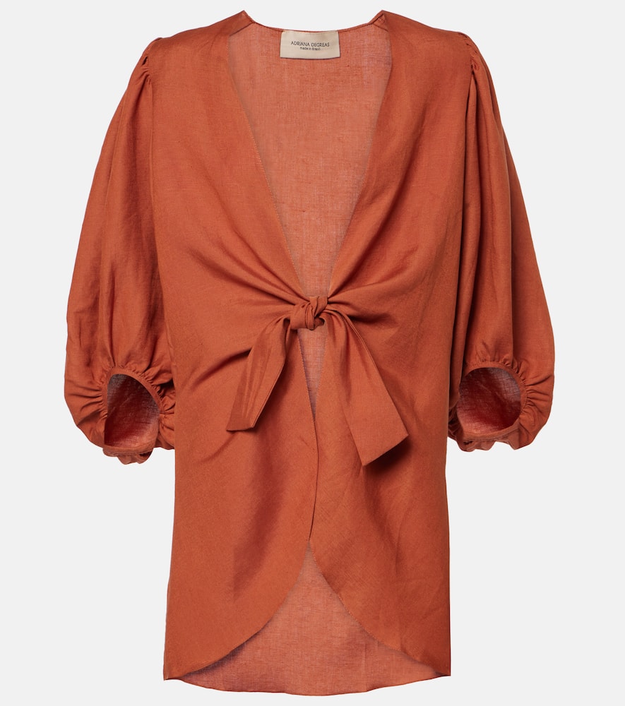 Solid linen-blend shirt