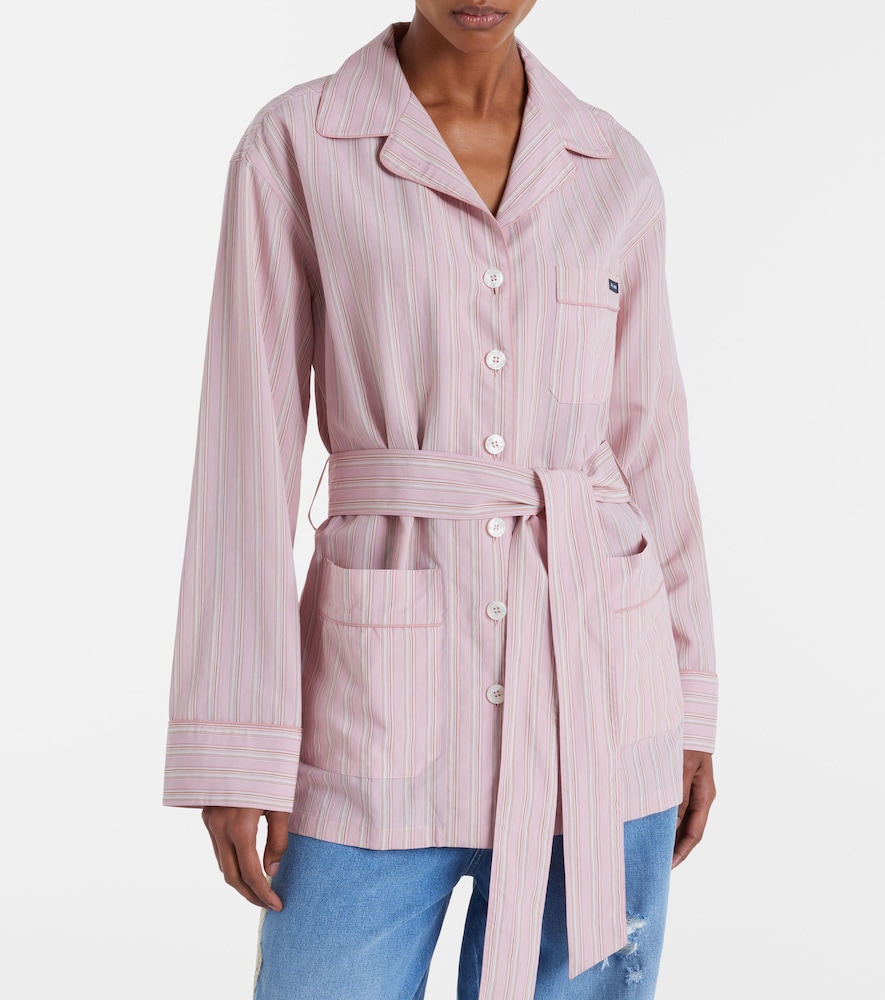 Belted striped shirt