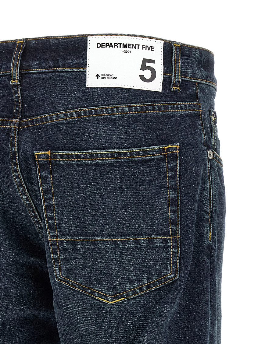 Blue Straight Mid Rise Jeans