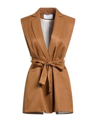 Woman Blazer Brown Size 4 Viscose, Linen