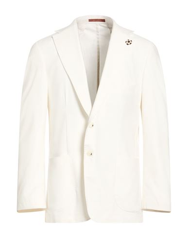 Man Blazer White Size 46 Linen, EcoVero viscose, PES, Elastane