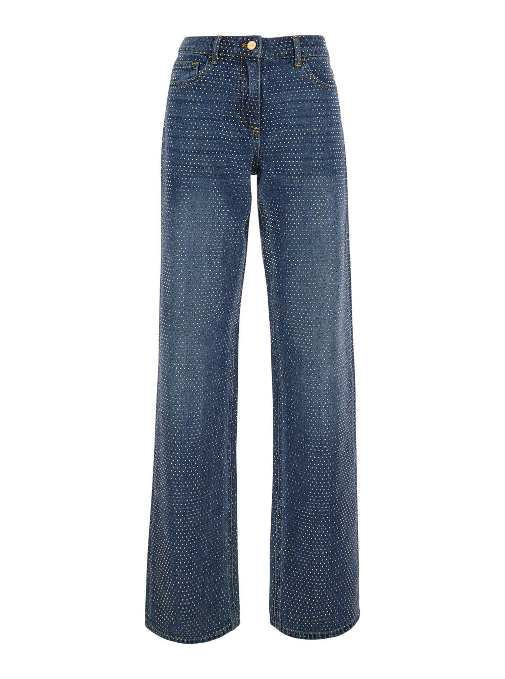 Crystal-Embellished Jeans — Blue