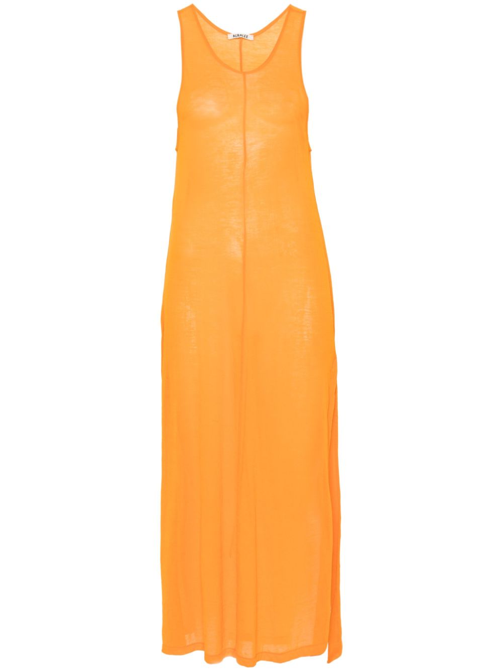 Semi-sheer maxi dress - Orange