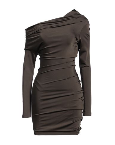 Woman Mini dress Dark brown Size 6 Viscose, Elastane