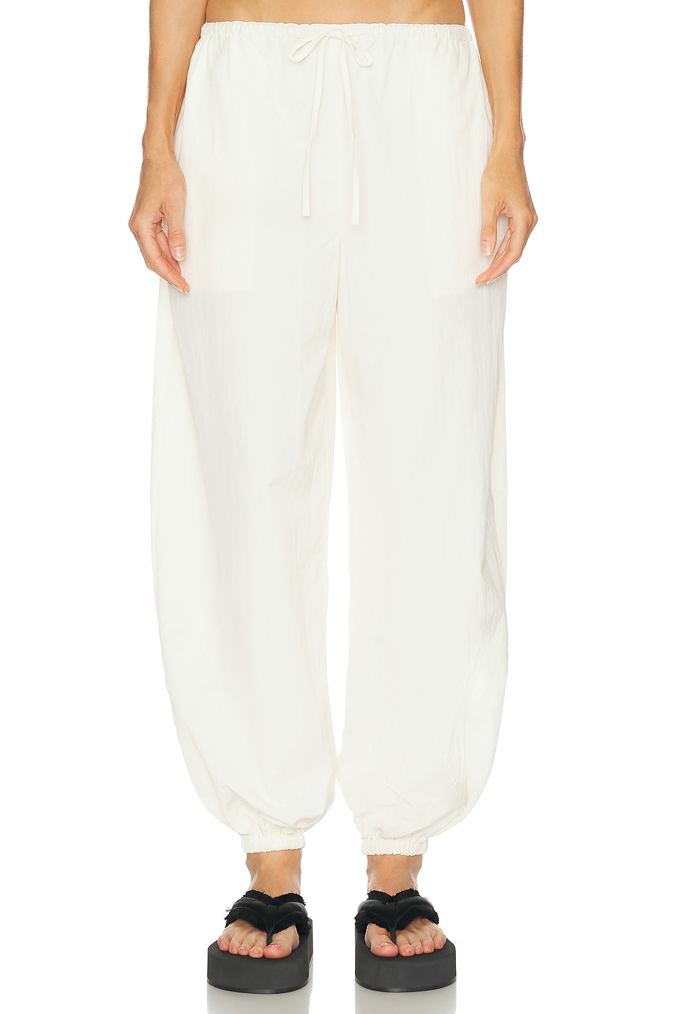 EAVES Leny Parachute Pant in Ivory - Ivory. XS also in XXS, S, M