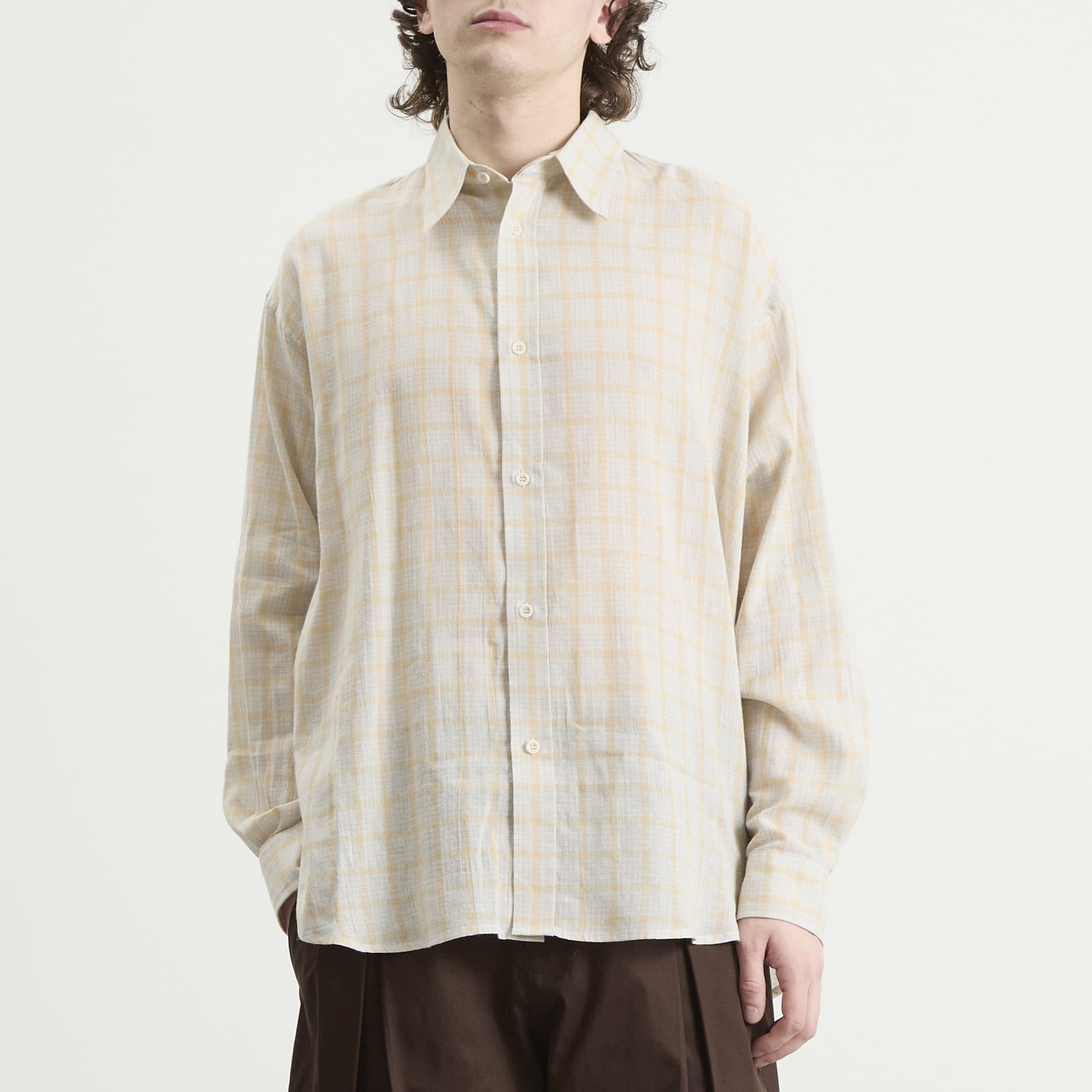Men's Chisholm Check Shirt in Blue/Yellow Check