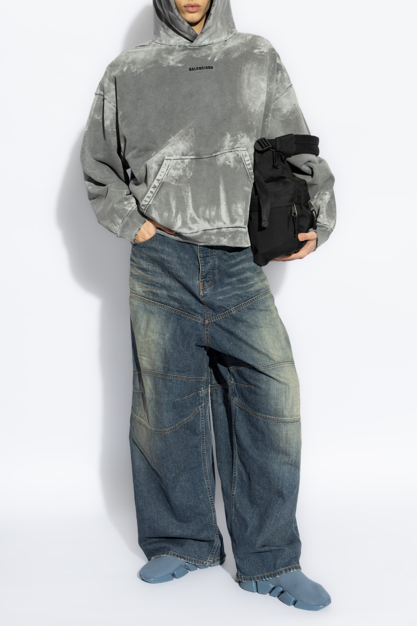 Wide-leg Jeans, Men's, Blue