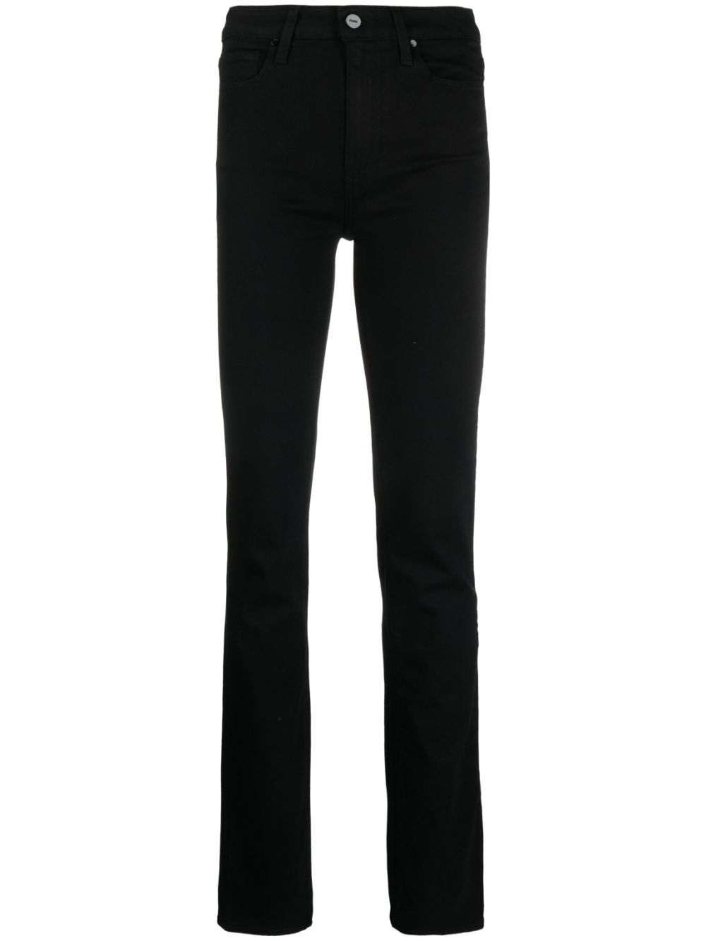 High-waist straight jeans - Black